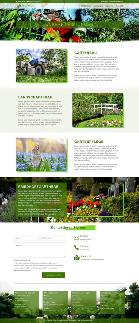 Gartenbau Homepage Webdesign Website